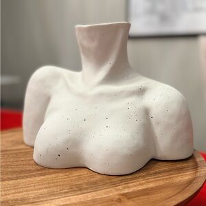 Modern White Abstract Sculpture x 2